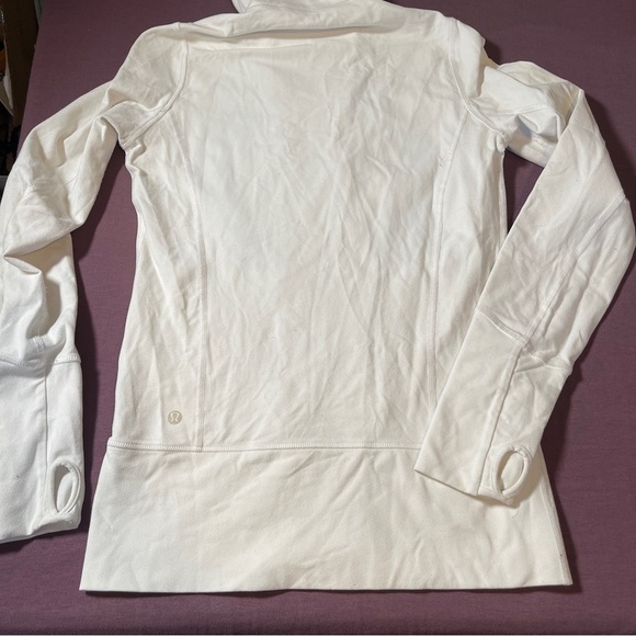 Lululemon In stride Jacket Cowl Neck in white and gray - size 4 - Picture 9 of 9